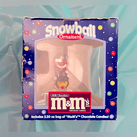M&M’s ORNAMENT, RED & YELLOW M&M On Sled/SLEIGH, SNOWBALL NEW OPEN BOX - Picture 13 of 13